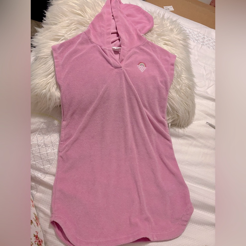 GAP Pink toddler hoodie towel Terry dress Size 5